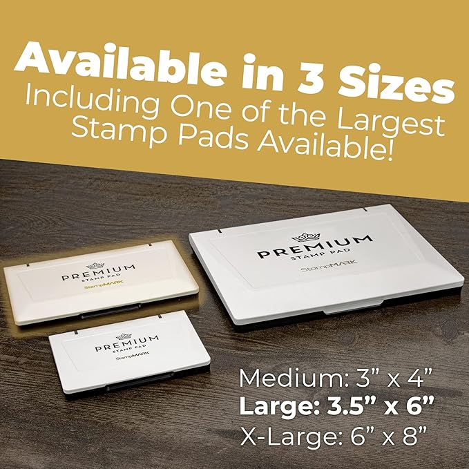 Premium Stamp Pad Large Size 3.5" x 6" - for Traditional Rubber Stamps - Felt Pad Green Color