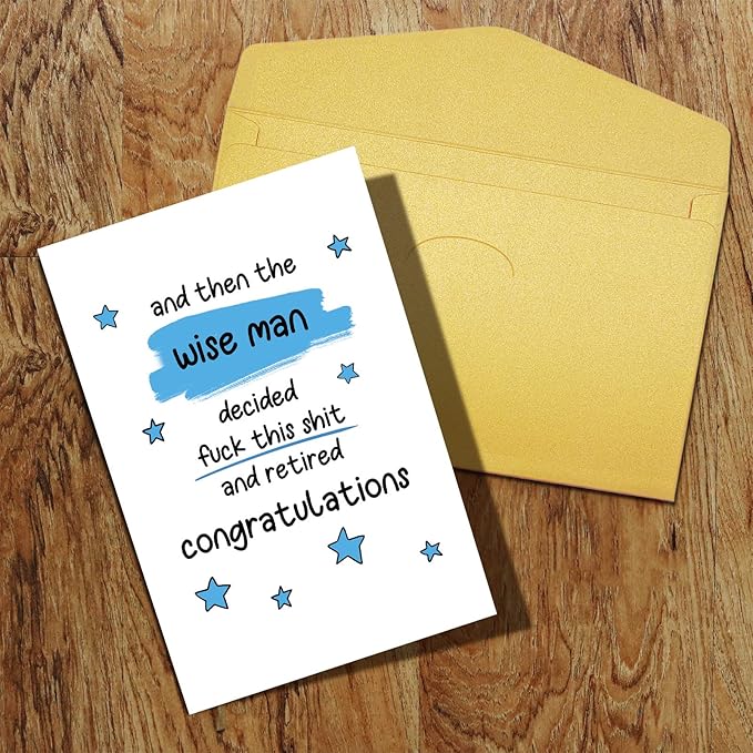 Qiliji Retirement Card - Funny & Congratulations for Men, Colleague