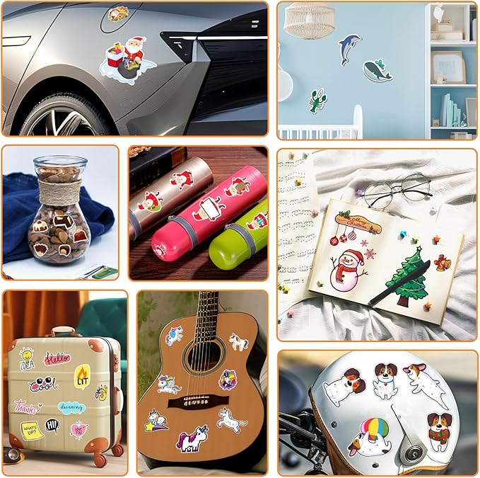 60 Sheets Premium Printable Vinyl Sticker Paper for Inkjet Printer, Glossy White Waterproof, Dries Quickly, Vivid Colors, Tear Resistant, 8.5x11 Inkjet Vinyl Sticker Paper Great for Cutting Machines