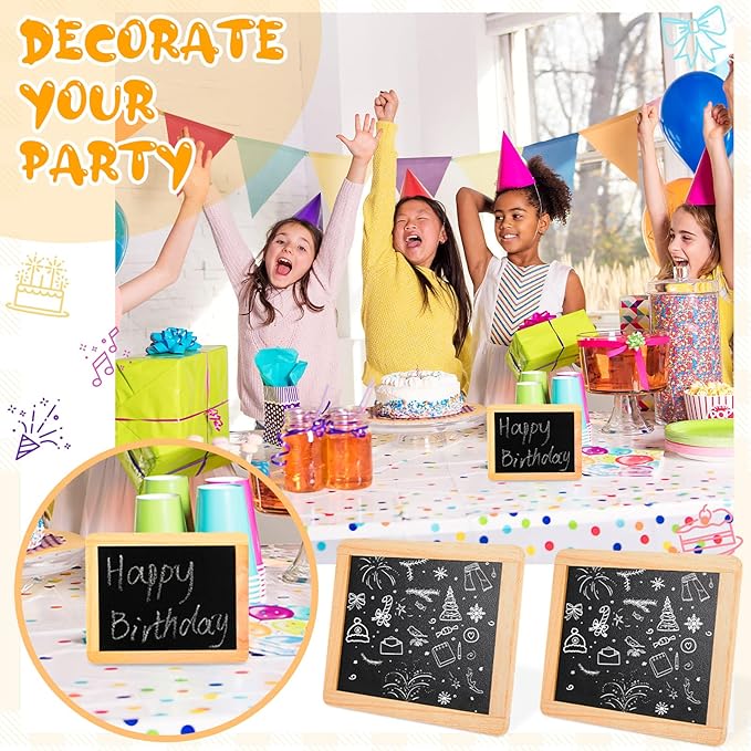 24 Pcs Small Slate Chalkboard Mini Chalk Board with Frames Mini Board Signs School Supplies for Classroom Home Office