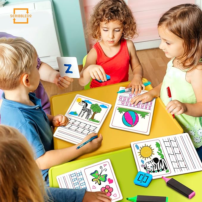 Double Sided Whiteboard 9”x12” Story Lined Dry Erase Board for Kids Writing Board Age 3-5 Practice Drawing Small White Board Teacher Elementary Grade 1 Kindergarten Preschool