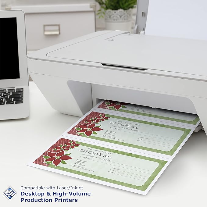 PrintWorks Professional Perforated Paper for Statements, Invoices, Gift Certificates, Coupons and More, 8.5 x 11, 24 lb, 2 Horizontal Perfs 3 2/3" and 7 1/3" From Bottom, 2500 Sheets, White (04122C)