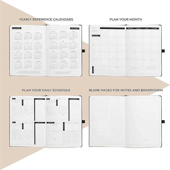 Smart Daily Planner - Achieve Goals & Increase Productivity, Time Management & Happiness - Weekly Monthly Day Planner with Gratitude Journal, Hardcover, Undated Business Planner