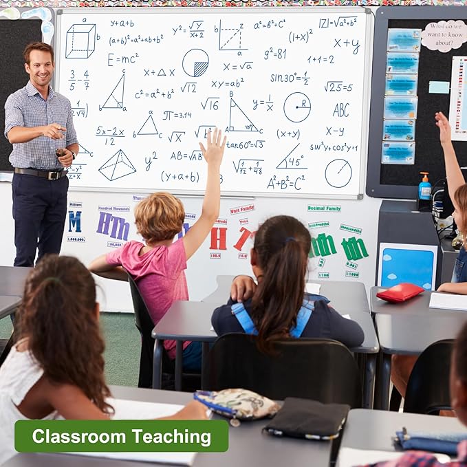 Lockways Large Dry Erase Board 72 x 48 Inch, Magnetic White Board for Wall, Aluminium Frame Whiteboard with Marker Tray