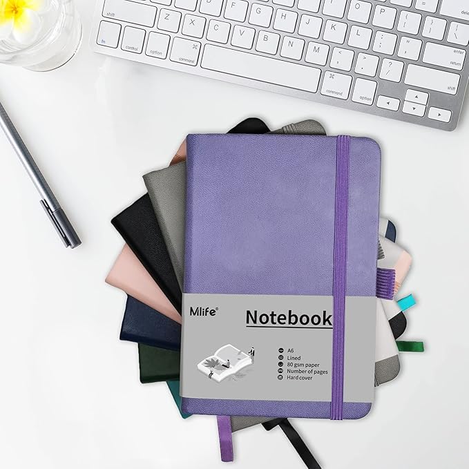 A6 Small Journal Notebook, Lined Pocket Notebook with Pen Holder, Mini Notebook Hardcover, 192 Pages, 3.9 inches * 5.5 inches Jurnal for Women and Man (Green)