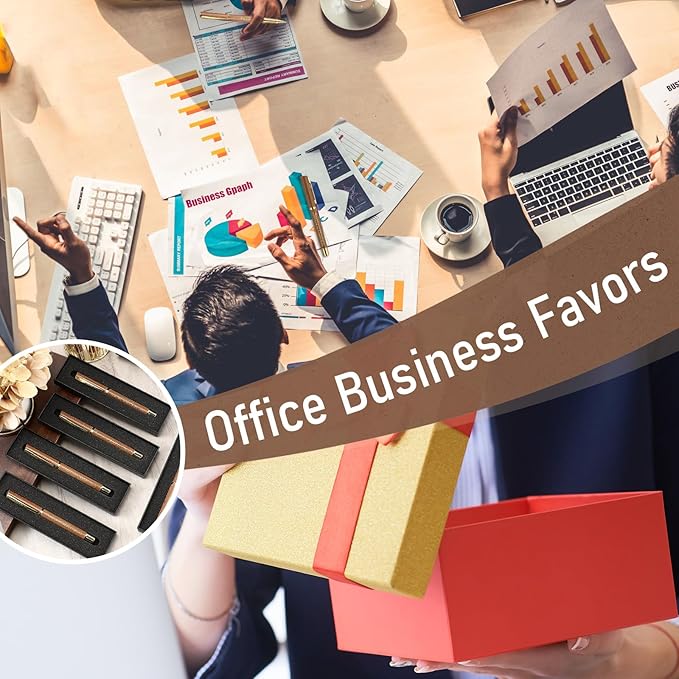 PerKoop 10 Set Thank You Gifts Inspirational Ballpoint Pens with Gift Boxes Bulk Appreciation Party Favors for Employee Coworker Staff Team Friends Office Supplies(Natural,Mixed)