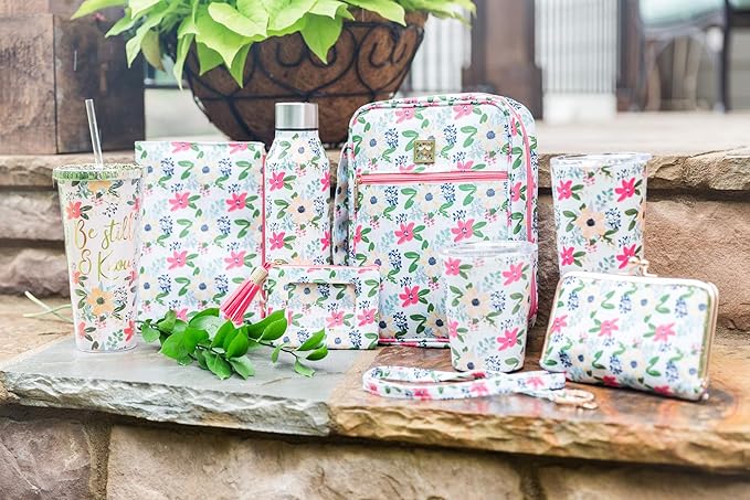 Madison Floral Green and Gold 11 x 9 Canvas Fabric Zippered Bible Cover Case