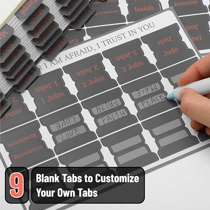 Mr. Pen- Bible Tabs, 75 Tabs, Cool Gray, Laminated Bible Tabs for Women and Men, Bible Tabs for Study Bible Index Tabs, Bible Book Tabs, Bible Labels Tabs, Mr Pen Bible Tabs for Women Study Bible