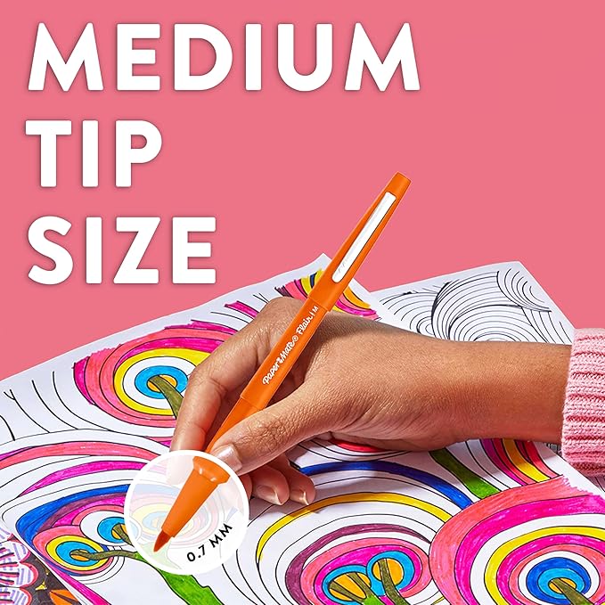 Paper Mate Flair Felt Tip Pens | Medium Point (0.7mm) | Sky Blue | 12 Count