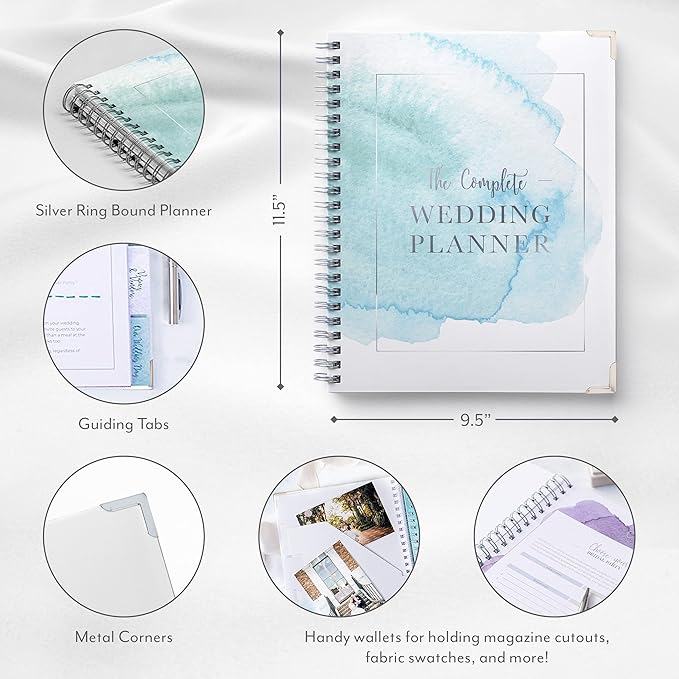 Your Perfect Day Wedding Planner and Organizer - Step-by-Step Guide, Advice, Checklist - Includes Customizable Countdown Calendar (WATERCOLOR)