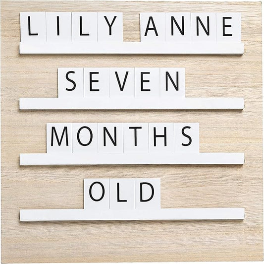 Pearhead Natural Wood And Black Felt Classic Letter Board Set, Includes 294 White Letters, Modern Reusable Message Board