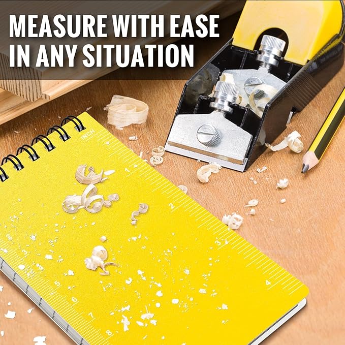 POPYOLA 1 Pack Waterproof Pocket Notebook, 3x5 Pocket Notepad, All Weather Mini Spiral Notepad, Write in the Rain Police Notepad with 100 Squared Pages for Outdoor Home Office School, Yellow