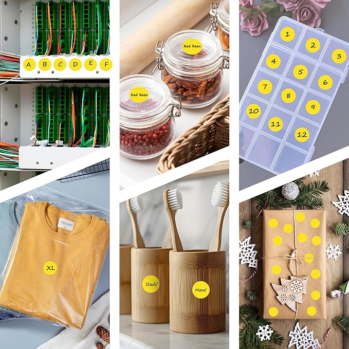 PARLAIM 0.75 inch Diameter Colored Dot Stickers 4 Rolls Pack 4000pcs Yellow Round Label Color Coding Marking Stickers Permanent Adhesive for Garage Sale