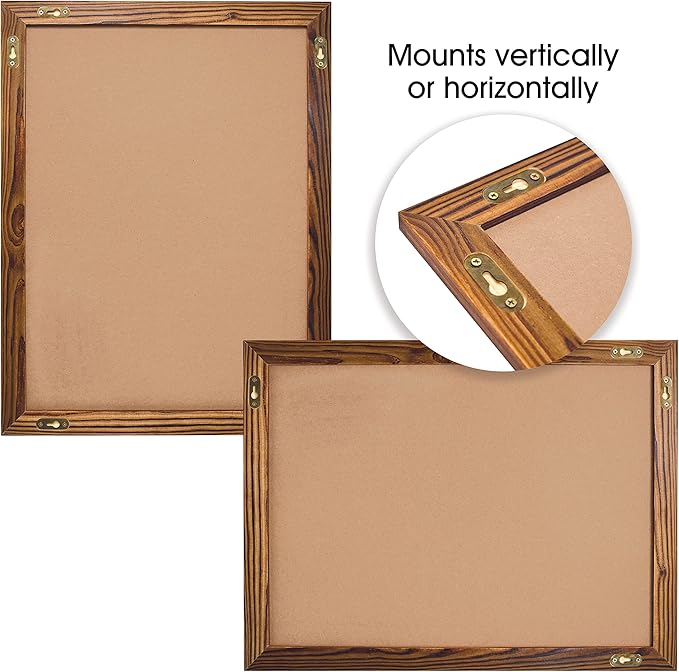 Better Office Products Magnetic Wall Chalkboard, Large Size 18" x 24", Rustic Wood Frame, Chalkboard Sign, Vertical or Horizontal Wall Mount, Includes Chalk and Eraser,(Rustic Brown)