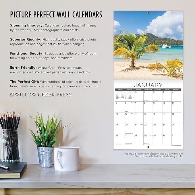 Willow Creek Press Whitetail Monarchs Monthly 2025 Wall Calendar (12" x 12")