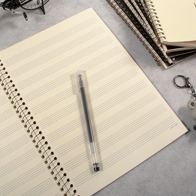 MAXCURY Blank Sheet Music Composition Manuscript Staff Paper Art Music Notebook Black 100 Pages 26x19cm (Black Music)