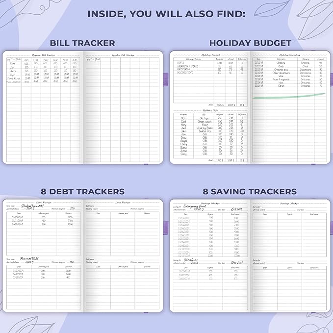 GoGirl Budget Planner – Monthly Financial Planner Organizer Budget Book. Expense Tracker Notebook Journal to Control Money, A5 (Lavender)