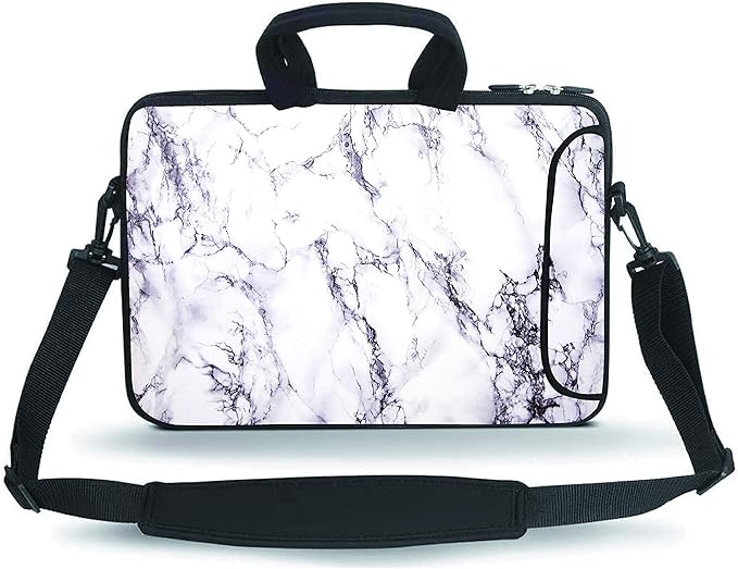 11 11.6 12 12.5 13 inches Case Laptop/Chromebook/Ultrabook/Notebook PC Messenger Bag Tablet Travel Case Neoprene Handle Sleeve with Shoulder Strap(Marble)