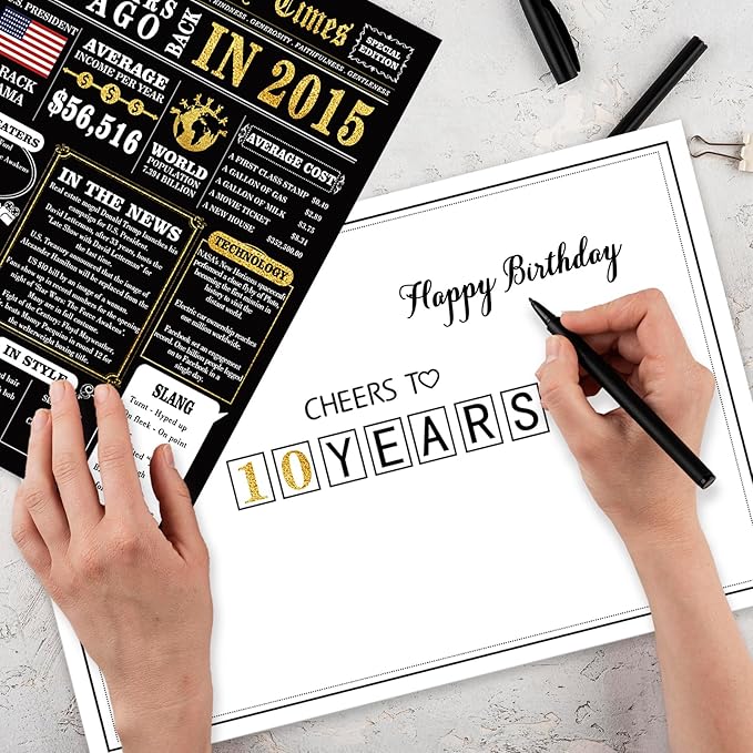 10th Birthday Card, Funny 10th Birthday Decorations for Boy Girl, Happy 10 Year Old Birthday Gift for Son Daughter, Great 10 Birthday Gifts Idea for Him Her