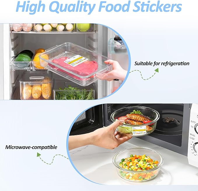 Restaurant Quality Shelf Life Food Rotation Labels, 2” x 3” Self-Adhesive Removable Freezer Food Labels Stickers, Perfect for Reusable Containers, Easy to Remove, Food Safety Date Sticker (5 PCS)