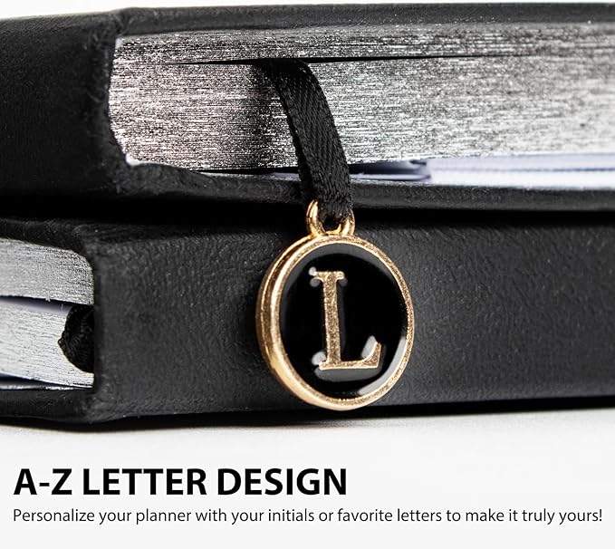 Undated Weekly and Monthly Planner, Cofullsky Weekly To Do List Planner Notebook with Unique Lettering Ribbon A5 Size Personalized Present Suitable for Women Men Teachers Kids (Letter E)