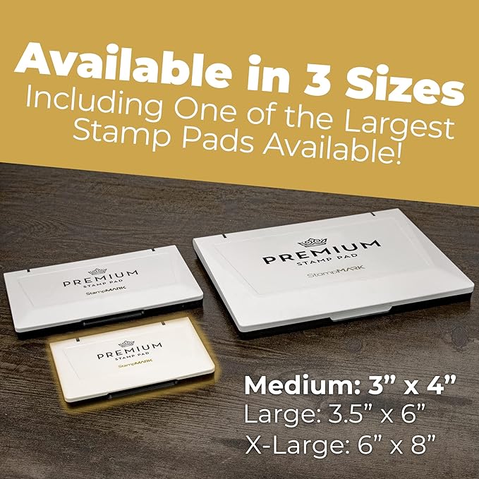 Premium Stamp Pad Medium Size 3" x 4" - for Traditional Rubber Stamps - Felt Pad Brown Color