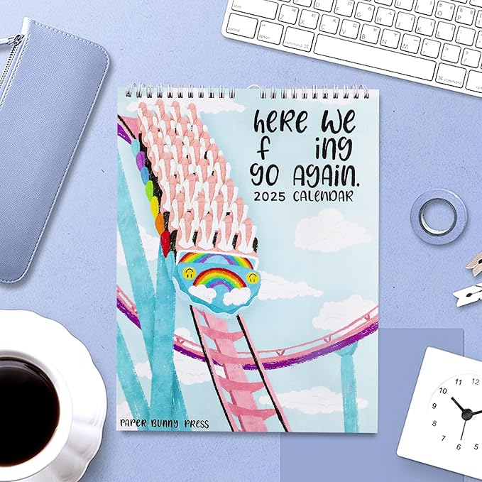 Here We Go Again 2025 Calendar, Fun Here We Go Again Calendar, Hanging Month Hanging Calendar, Match Your Witty Personality, Novelty Planning Wall Calendar Note Pads for Home Office