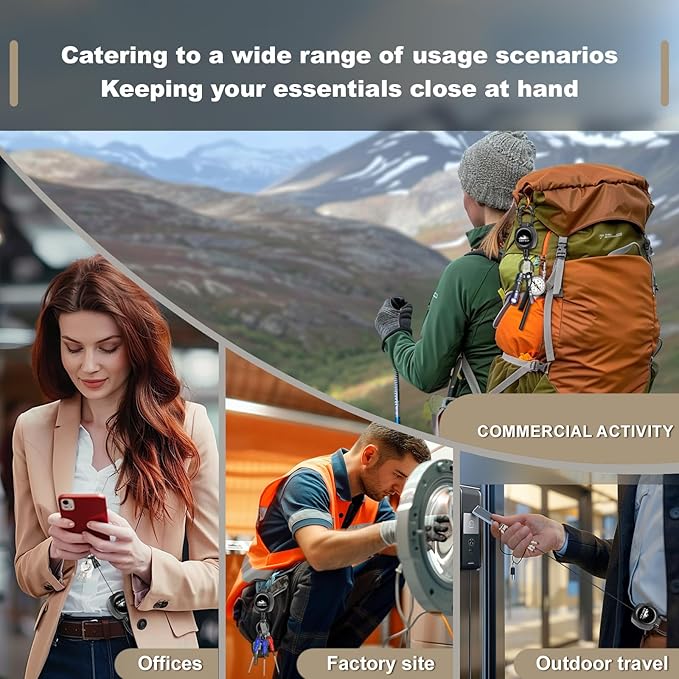 2 Pack Retractable ID Badge Holders with Keychain, Heavy Duty Tactical Badge Reel, Retractable Key Ring with 30IN Nylon Cord and Upgraded Stainless Steel Spring, Holds Up to 8 OZ