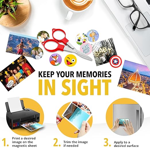 X-bet MAGNET Inkjet-Optimized Printable Magnetic Sheets - 8.5x11 Magnet Paper for DIY Stickers, Decorations, Labels - Easy to Print, Cut & Create Your Own Magnets (Matte, 3pcs)