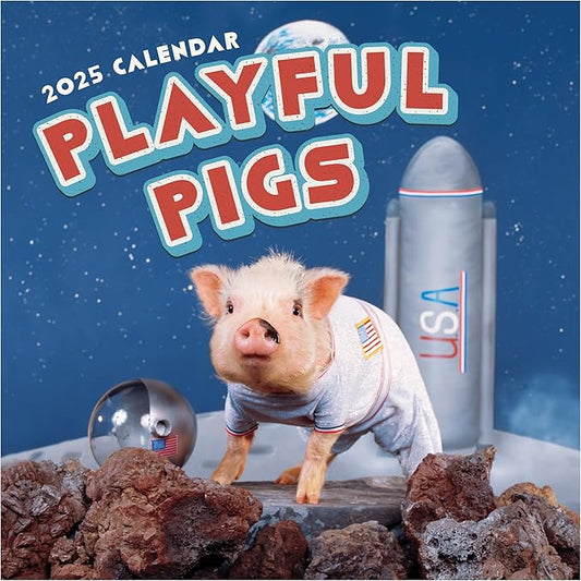 TF PUBLISHING 2025 Playful Pigs Wall Calendar - Large Grids for Appointments and Scheduling - Vertical Monthly Wall Calendar 2025 - Home and Office Organization - Premium Gloss Paper - 12"x12”