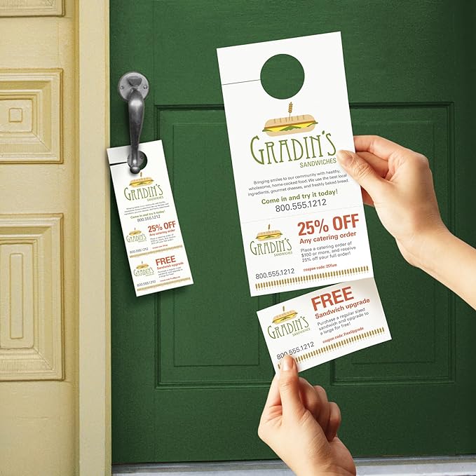 Avery Printable Door Hangers with Tear-Away Cards, 4.25" x 11", Matte White, 80 Blank Door Hangers for Laser and Inkjet Printers (16150)
