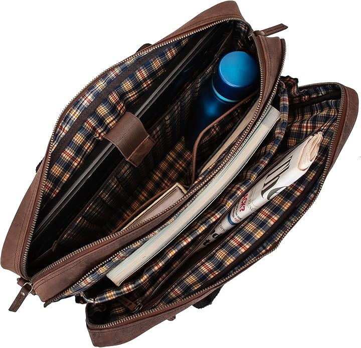 Marc Peter Hamilton Real Leather Business Bag for Men and Women | 15.6 inch Laptop Bag | Shoulder Bag for Men