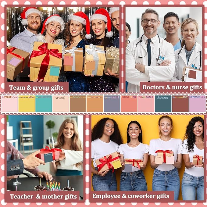 Yinder 24 Pcs Inspirational Sticky Notes with Lines Cute Motivational Sticky Notes Pad Employee Appreciation Gifts Bulk for Teacher Nurse Coworkers Office Supplies 3 x 3''(Vintage Style,Thank You)
