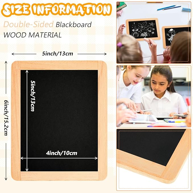 Chinco 6 Pcs Small Slate Chalkboard Mini Chalk Board with Frames Mini Board Signs School Supplies for Classroom Home Office