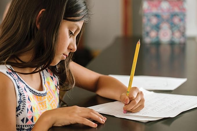 Ticonderoga Laddie Wood-Cased Pencils, 2 HB Soft, With Erasers, Yellow, 12 Count