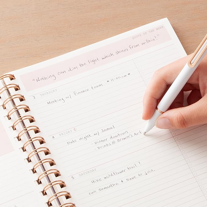 WAAV 2025 Weekly and Monthly Planner Calendar, January 2025 - December 2025, 7” x 9", Stylish Flexible Cover, Laminated Tabs, Durable Wirebound, Storage Pocket, Bailey (Bailey- 2025, 7" x 9")