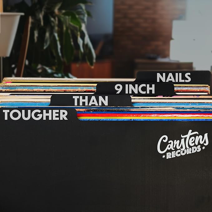 Carstens Heavy Duty Vinyl Record Dividers A-Z | 12" LP Organizer Tabs Pack of 26 | Black, Made in USA