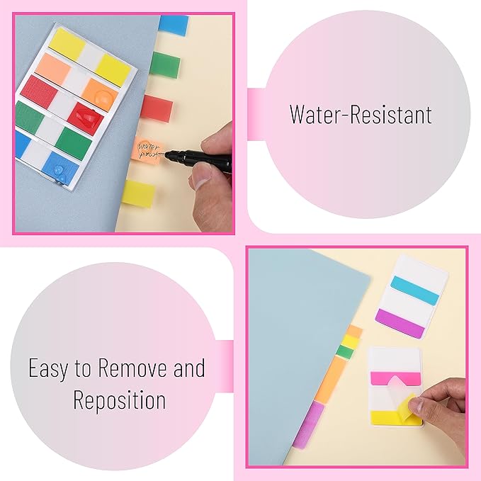 Mr. Pen- Sticky Index Tabs, 500 Pcs, 21 Sets, Colorful Sticky Tabs for Notebooks, Page Markers, Page Tabs for Binders, Page Tabs Sticky Tabs for Books, Notebook Tabs, Book Sticky Tabs for Notebooks