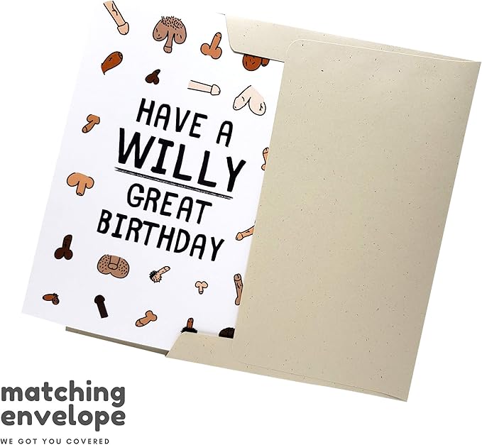 Sleazy Greetings Funny Birthday Card For Women or Men | Dirty Penis Adult Rude Offensive Friend Bday Card with Envelope | Willy Great Birthday