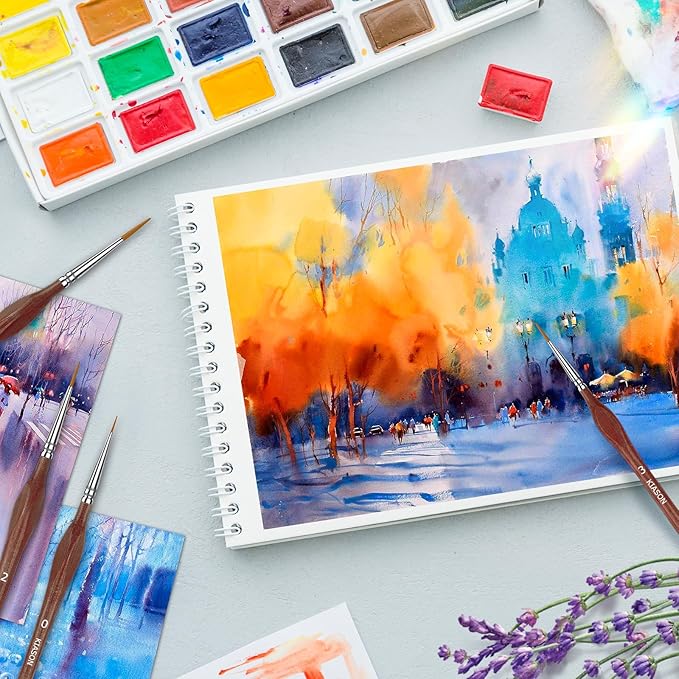 10PC Miniature Paint Brush for Fine Detailing, Detail Paint Brush, Mini Small Painting Brushes for Art, Crafts, Acrylic, Watercolor, Model, Face, Paint by Number, Citadel, Figurine (Brown)