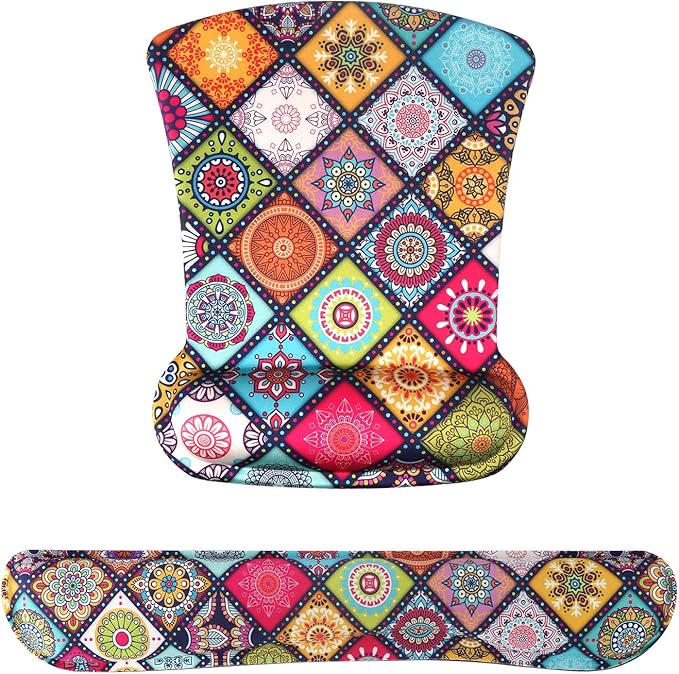 iCasso Keyboard Wrist Rest and Mouse Wrist Rest Pad, Made of Memory Foam, Ergonomic Support, Easy Typing and Relieve Wrist Pain, Perfect for Gaming, Computer, Office, Laptop - Argyll