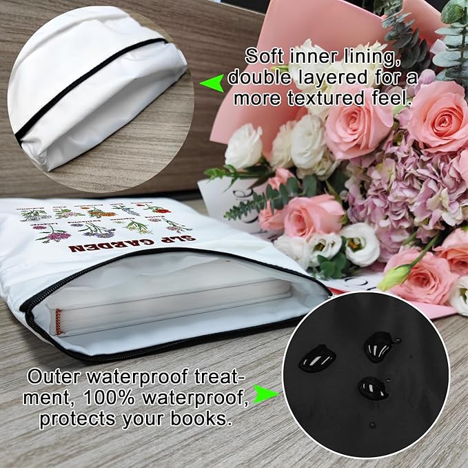 Tale As Old As Time Belle's Book Coffee Book Lover Book Sleeve, Book Covers with Zipper, Book Lovers, Book Pouch Kindle Protector, Gifts for Women Teacher Librarian Bookworm Bookish (White-B, Large)