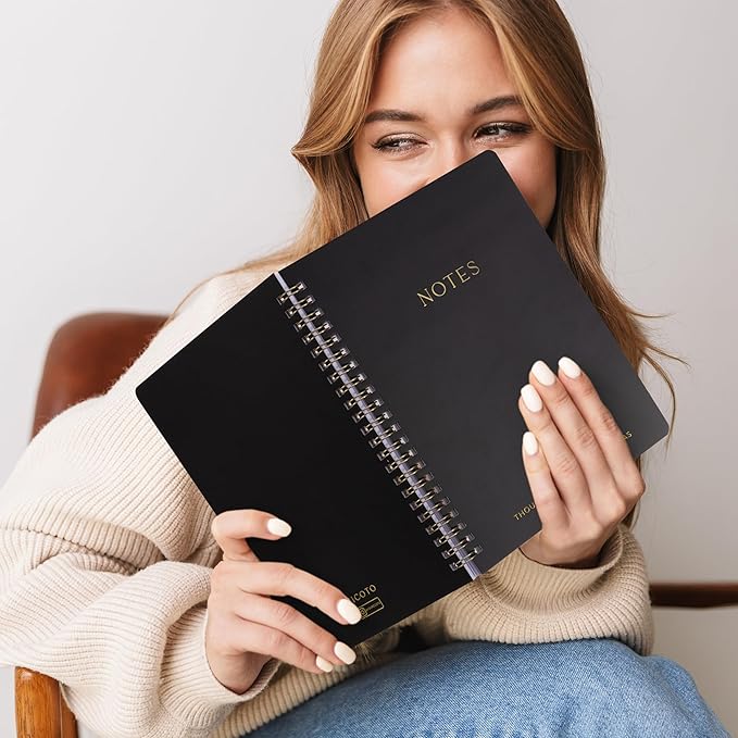 Aesthetic Spiral Notebook Set of 2 For Women and Men - Cute College Ruled 8x6 Bible Study Journal/Notebook with Pockets And Lined Pages - Perfect A5 Supplies to Stay Organized at Work or School