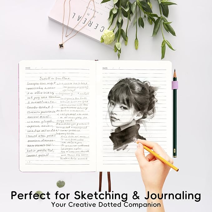 Lined Journal Notebook for Women Men, 192 Pages 100 GSM Thick Paper, Hardcover | Embossed Leather Journals for Writing, A5 College Ruled | Business, Work & School, 5.8"×8.5"(Purple)