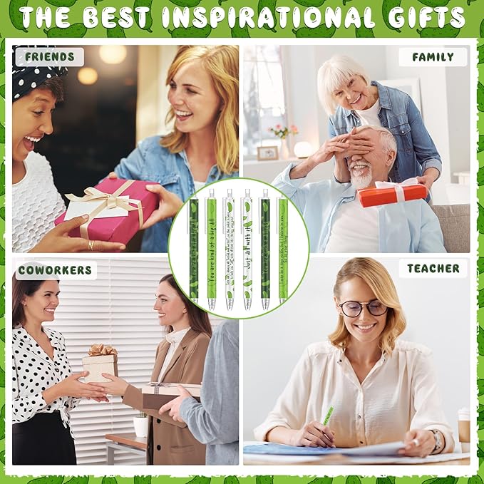 Jetec 30 Pcs Pickle Pens Gifts Inspirational Cute Ballpoint Pens Bulk Motivational Employee Appreciation Gifts Black Ink for Pickle Lovers Coworkers Thank You Coworkers