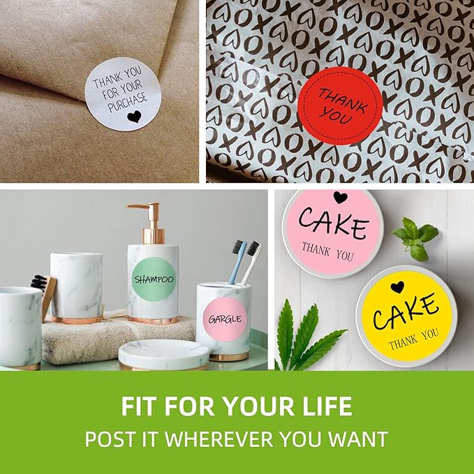 2" Color Circle Direct Thermal Labels, Self-Adhesive Round Direct Thermal Stickers, Multi-Purpose Roll Sticker Labels for DIY Logo Brand Design, QR Code, Name Tag(6 Rolls, 4500 Labels)