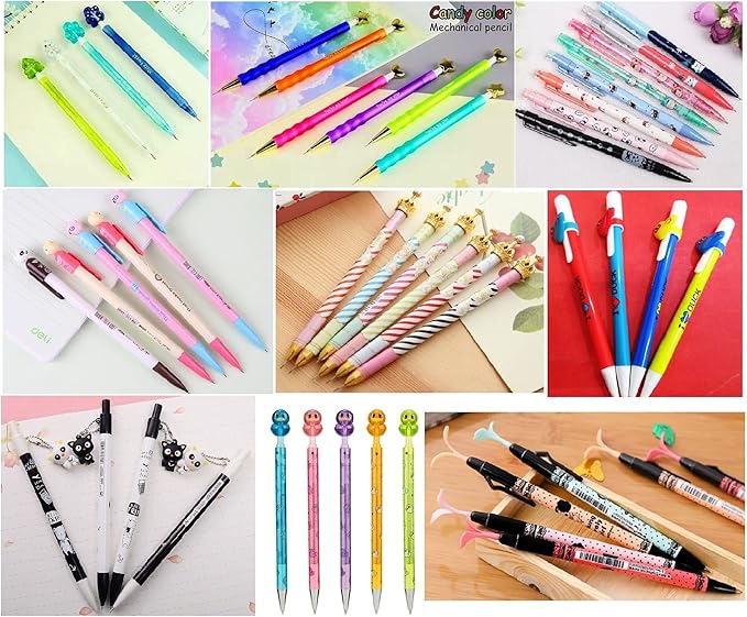 12 Cute Kawaii Mechanical Pencils With Erasers And Leading Refills Style Mixed