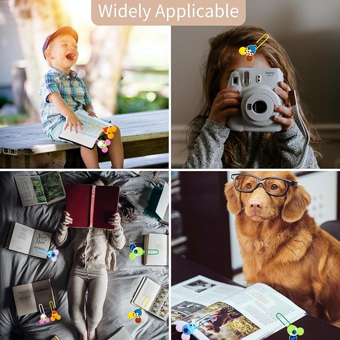 10PCS Cute Mouse Paper Clips, Bookmark Book File Page Marker Clips for Teacher & Students, Desk Accessories Stationery for Office School, Office Supplies Decor for Women Kids Adult