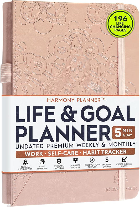 Goal Planner & Life Planner - A 12 Month Journey to Bring Harmony In Your Life, Increase Productivity, Passion, Success & Happiness - Productivity Planner, Habit-Tracker, Gratitude Journal & Organizer
