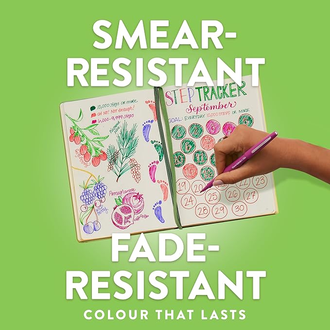 Paper Mate Flair Felt Tip Pens | Medium Point (0.7 mm) Writing Pens | Blue Pens | for Writing, Drawing & Sketching | 12 Count